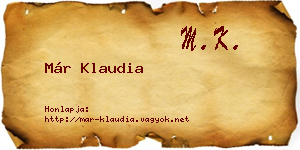 Már Klaudia névjegykártya
